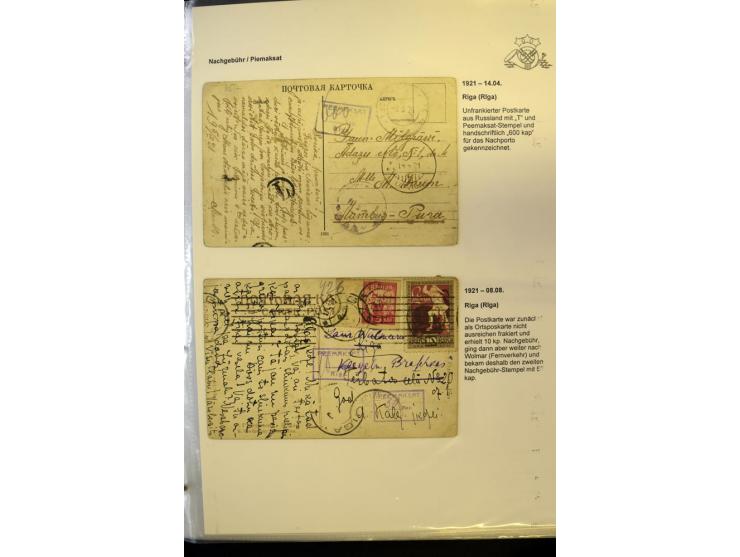NACHGEBÜHR: 1919/40, umfangreiche Sammlung von über 120 Briefen und Karten, dabei viele verschiedene Stempel, handschriftlich