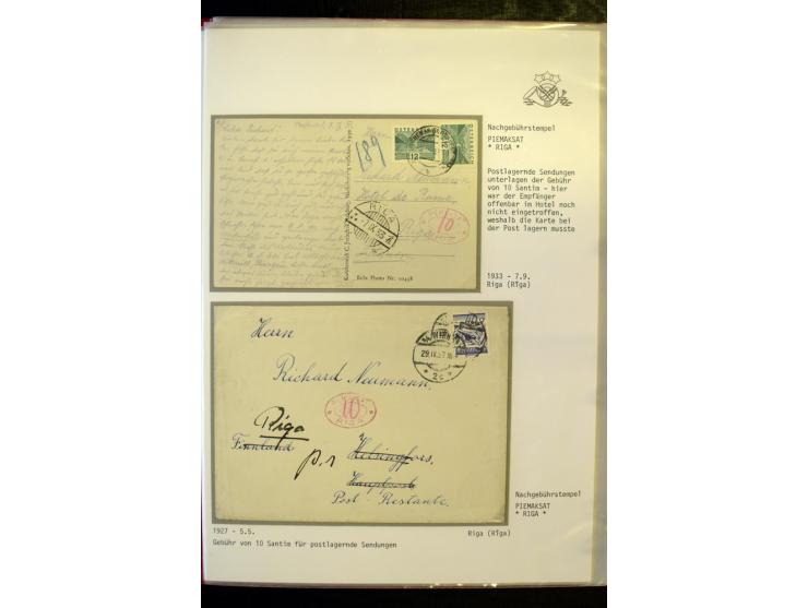 NACHGEBÜHR: 1919/40, umfangreiche Sammlung von über 120 Briefen und Karten, dabei viele verschiedene Stempel, handschriftlich