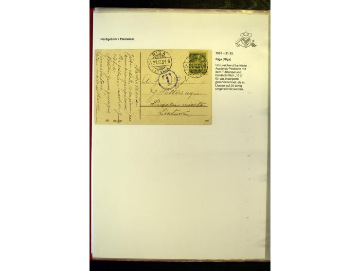 NACHGEBÜHR: 1919/40, umfangreiche Sammlung von über 120 Briefen und Karten, dabei viele verschiedene Stempel, handschriftlich