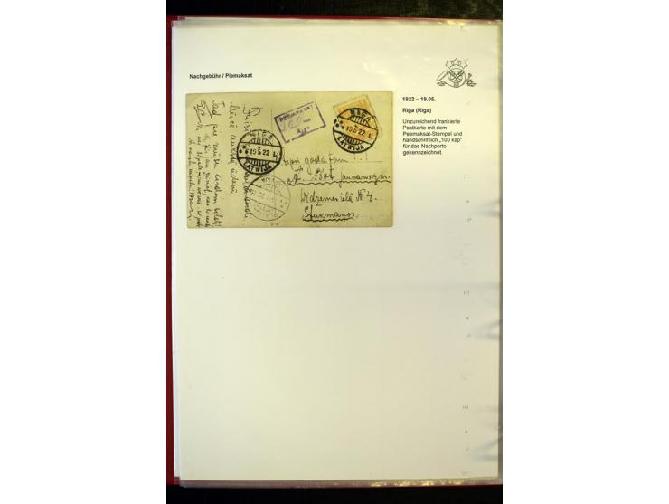 NACHGEBÜHR: 1919/40, umfangreiche Sammlung von über 120 Briefen und Karten, dabei viele verschiedene Stempel, handschriftlich