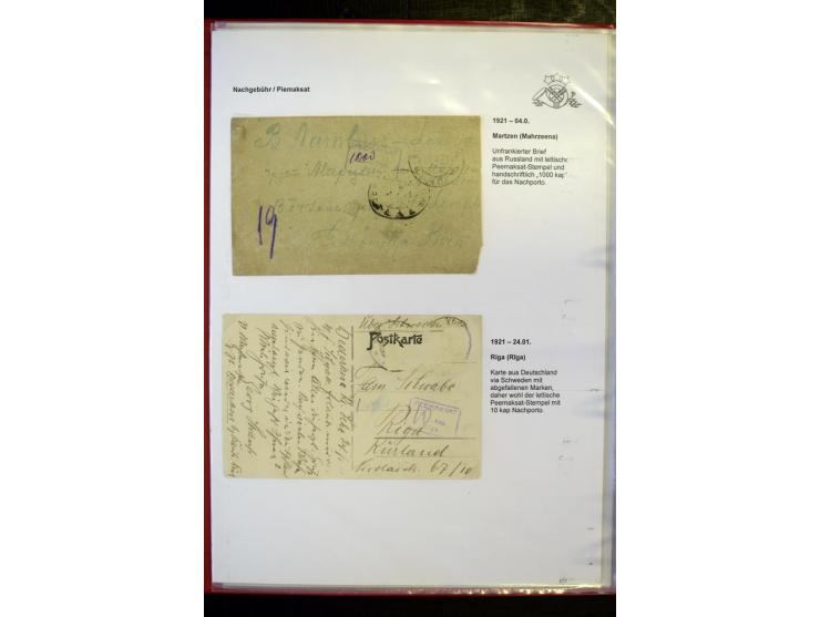 NACHGEBÜHR: 1919/40, umfangreiche Sammlung von über 120 Briefen und Karten, dabei viele verschiedene Stempel, handschriftlich