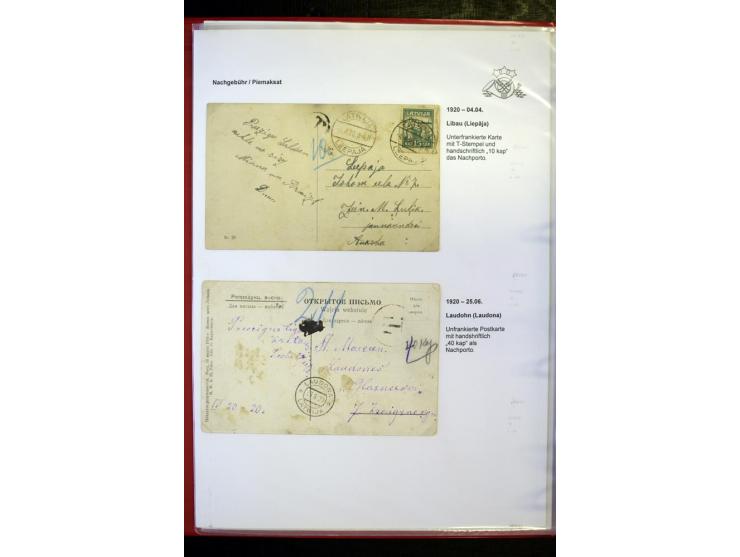 NACHGEBÜHR: 1919/40, umfangreiche Sammlung von über 120 Briefen und Karten, dabei viele verschiedene Stempel, handschriftlich