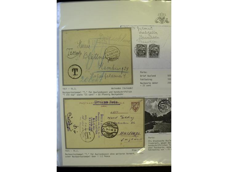 NACHGEBÜHR: 1919/40, umfangreiche Sammlung von über 120 Briefen und Karten, dabei viele verschiedene Stempel, handschriftlich