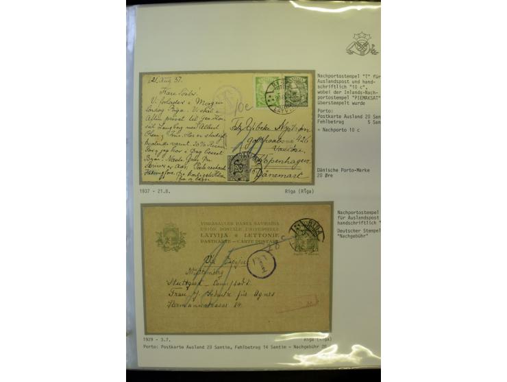 NACHGEBÜHR: 1919/40, umfangreiche Sammlung von über 120 Briefen und Karten, dabei viele verschiedene Stempel, handschriftlich