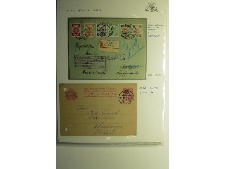 NORMSTEMPEL: RIGA, umfangreiche Sammlung von über 120 Briefen und Karten, dabei u.a. eine Geldanweisung von RIGA-GAISA OSTA 3