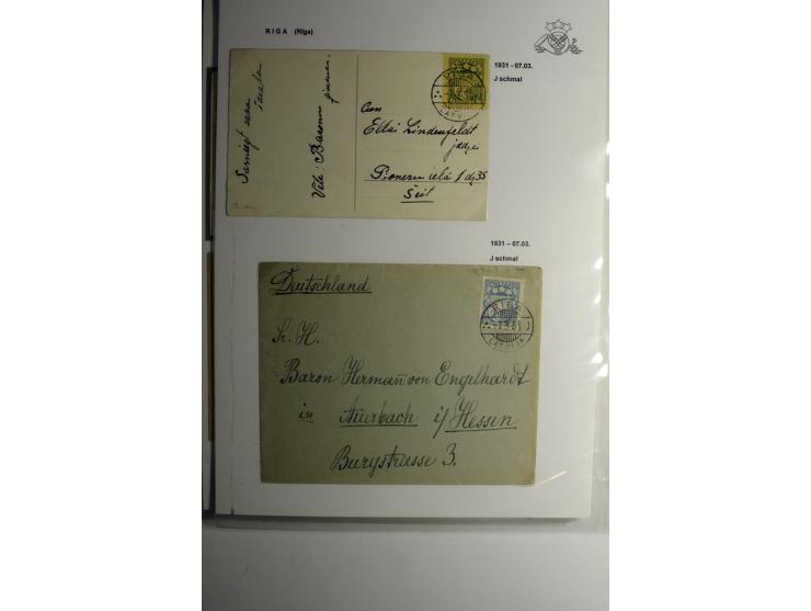 NORMSTEMPEL: RIGA, umfangreiche Sammlung von über 120 Briefen und Karten, dabei u.a. eine Geldanweisung von RIGA-GAISA OSTA 3