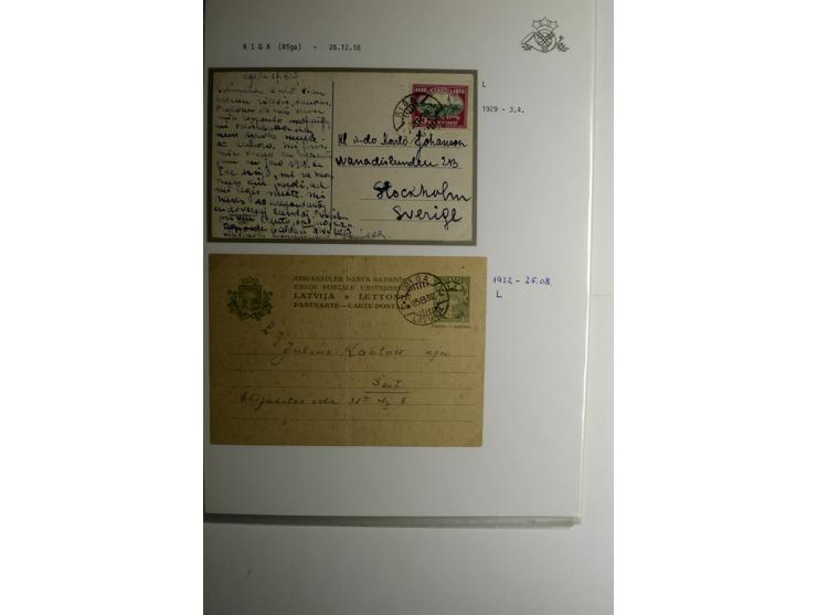 NORMSTEMPEL: RIGA, umfangreiche Sammlung von über 120 Briefen und Karten, dabei u.a. eine Geldanweisung von RIGA-GAISA OSTA 3