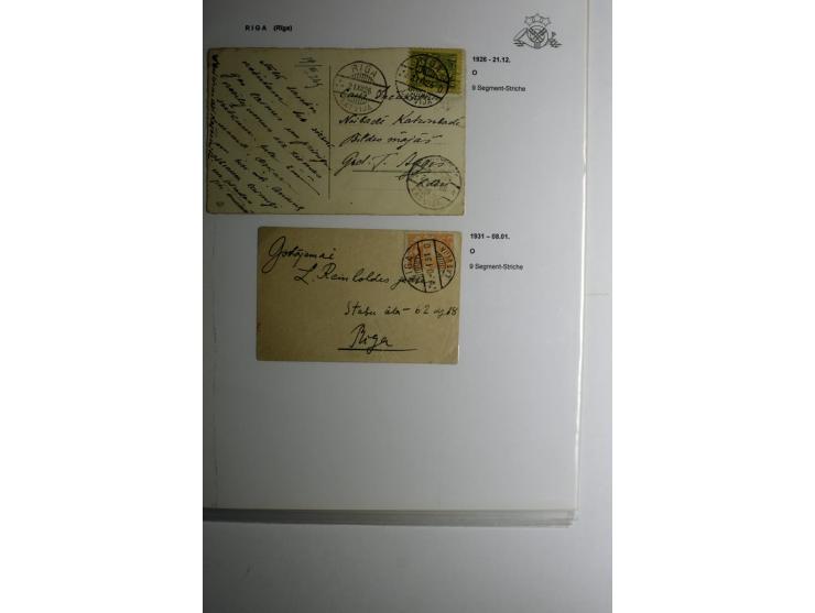 NORMSTEMPEL: RIGA, umfangreiche Sammlung von über 120 Briefen und Karten, dabei u.a. eine Geldanweisung von RIGA-GAISA OSTA 3