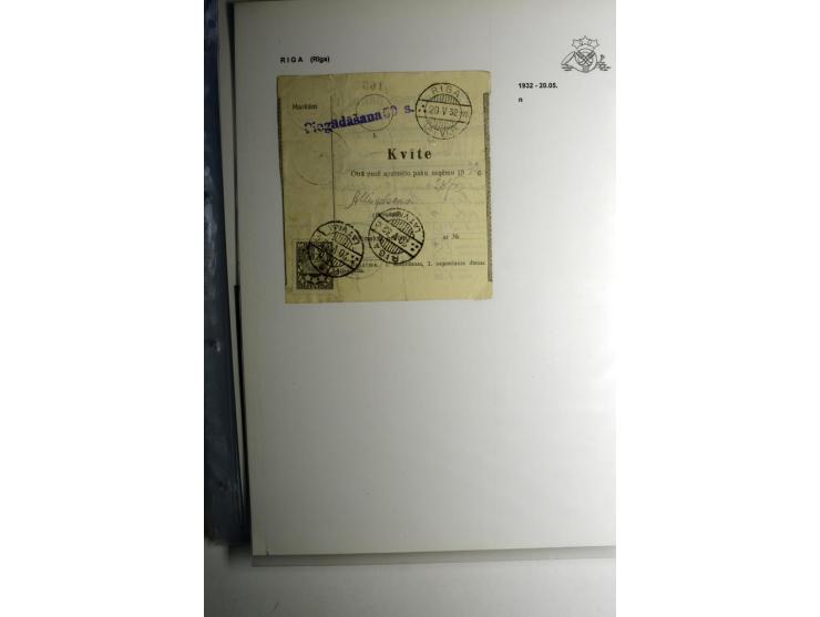 NORMSTEMPEL: RIGA, umfangreiche Sammlung von über 120 Briefen und Karten, dabei u.a. eine Geldanweisung von RIGA-GAISA OSTA 3