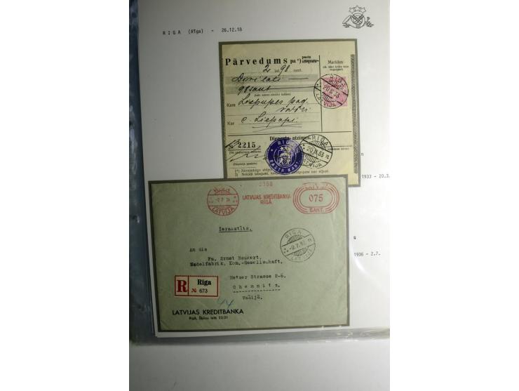 NORMSTEMPEL: RIGA, umfangreiche Sammlung von über 120 Briefen und Karten, dabei u.a. eine Geldanweisung von RIGA-GAISA OSTA 3