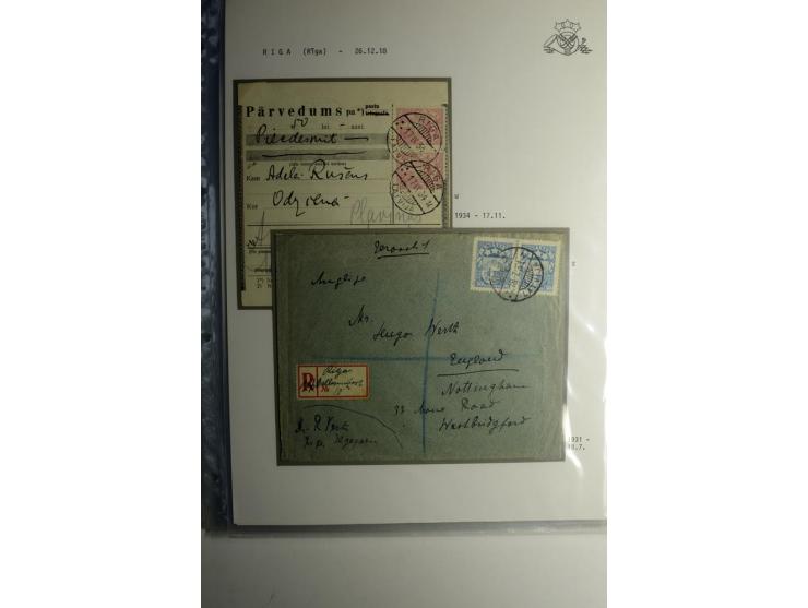NORMSTEMPEL: RIGA, umfangreiche Sammlung von über 120 Briefen und Karten, dabei u.a. eine Geldanweisung von RIGA-GAISA OSTA 3