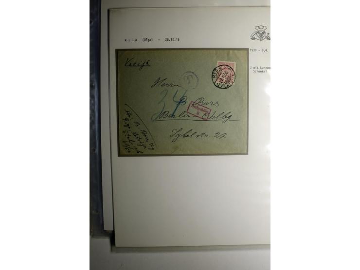 NORMSTEMPEL: RIGA, umfangreiche Sammlung von über 120 Briefen und Karten, dabei u.a. eine Geldanweisung von RIGA-GAISA OSTA 3