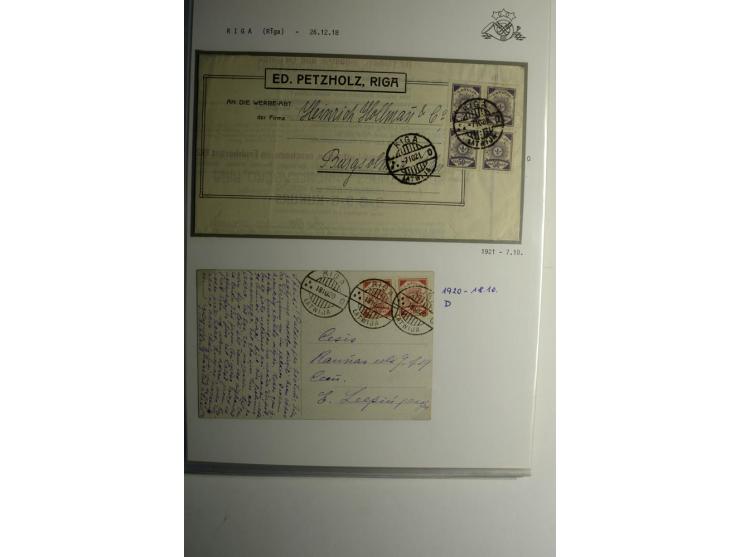 NORMSTEMPEL: RIGA, umfangreiche Sammlung von über 120 Briefen und Karten, dabei u.a. eine Geldanweisung von RIGA-GAISA OSTA 3