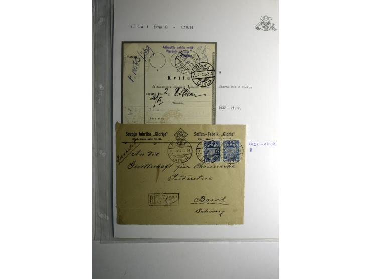 NORMSTEMPEL: RIGA, umfangreiche Sammlung von über 120 Briefen und Karten, dabei u.a. eine Geldanweisung von RIGA-GAISA OSTA 3