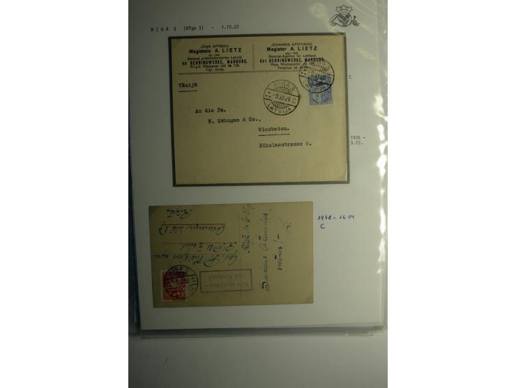 NORMSTEMPEL: RIGA, umfangreiche Sammlung von über 120 Briefen und Karten, dabei u.a. eine Geldanweisung von RIGA-GAISA OSTA 3