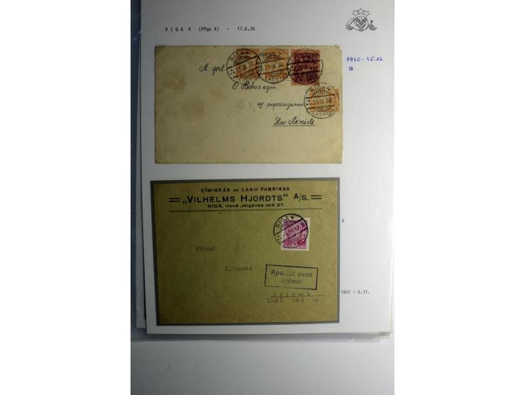 NORMSTEMPEL: RIGA, umfangreiche Sammlung von über 120 Briefen und Karten, dabei u.a. eine Geldanweisung von RIGA-GAISA OSTA 3
