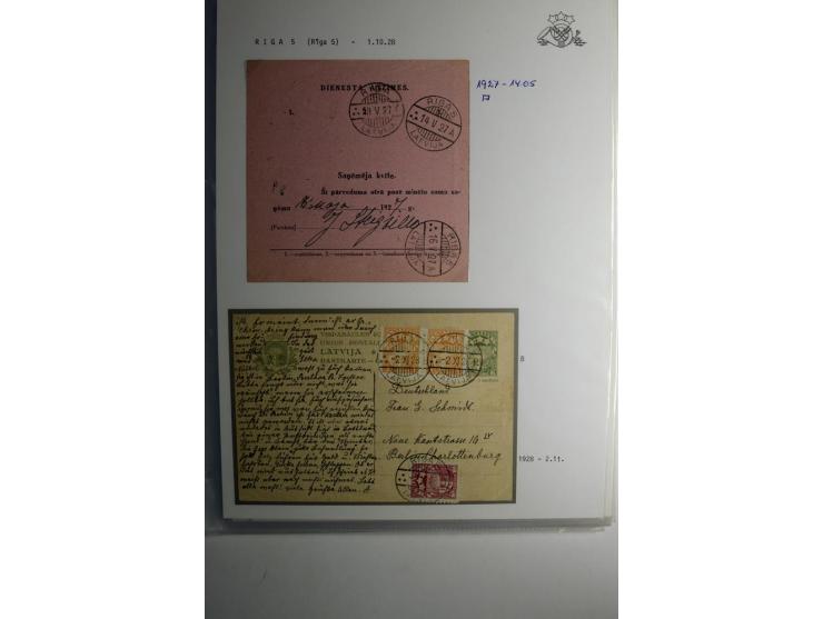 NORMSTEMPEL: RIGA, umfangreiche Sammlung von über 120 Briefen und Karten, dabei u.a. eine Geldanweisung von RIGA-GAISA OSTA 3