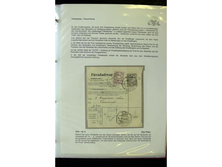 PAKETKARTEN: 1922/41, über 40 Paketkarten, teilweise mit komplettem Kupon, dabei verschiedene Typen, Papierfarben, außerdem P