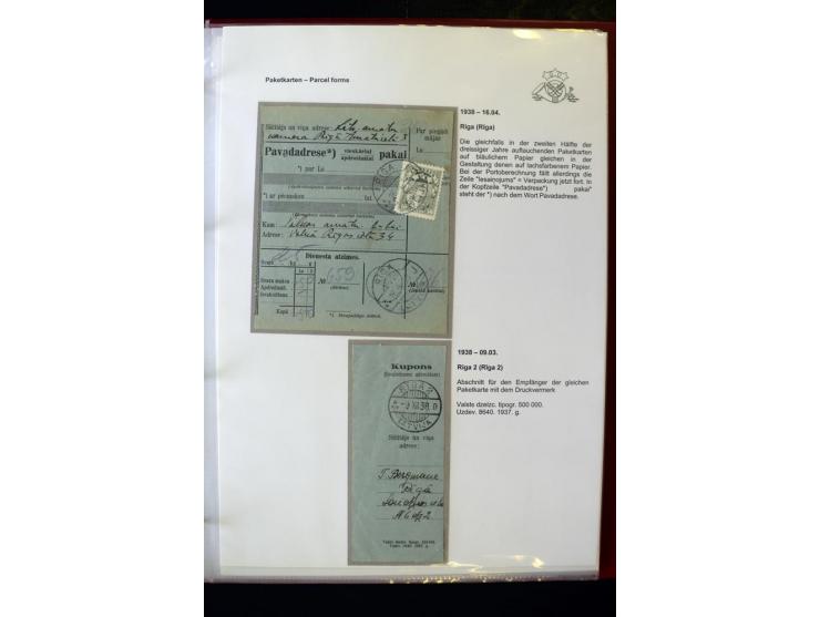 PAKETKARTEN: 1922/41, über 40 Paketkarten, teilweise mit komplettem Kupon, dabei verschiedene Typen, Papierfarben, außerdem P