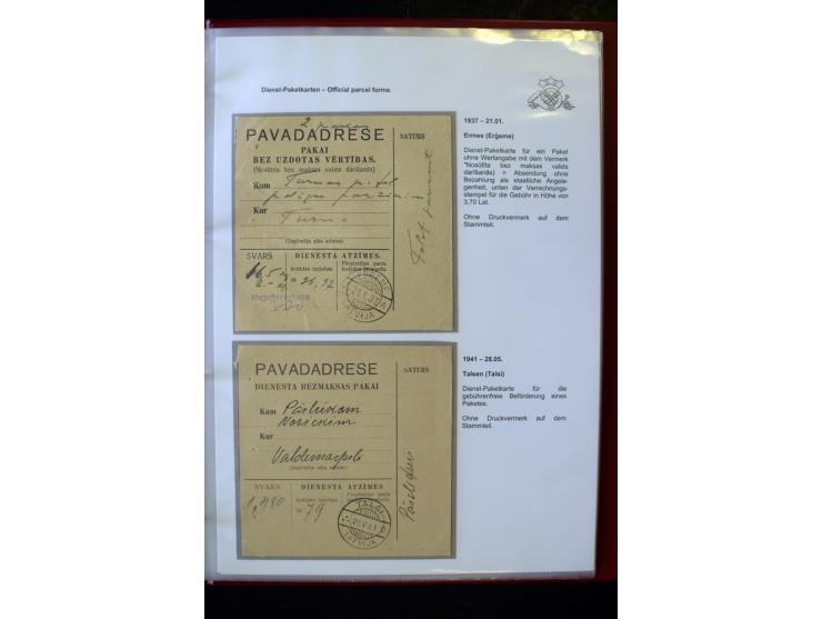 PAKETKARTEN: 1922/41, über 40 Paketkarten, teilweise mit komplettem Kupon, dabei verschiedene Typen, Papierfarben, außerdem P