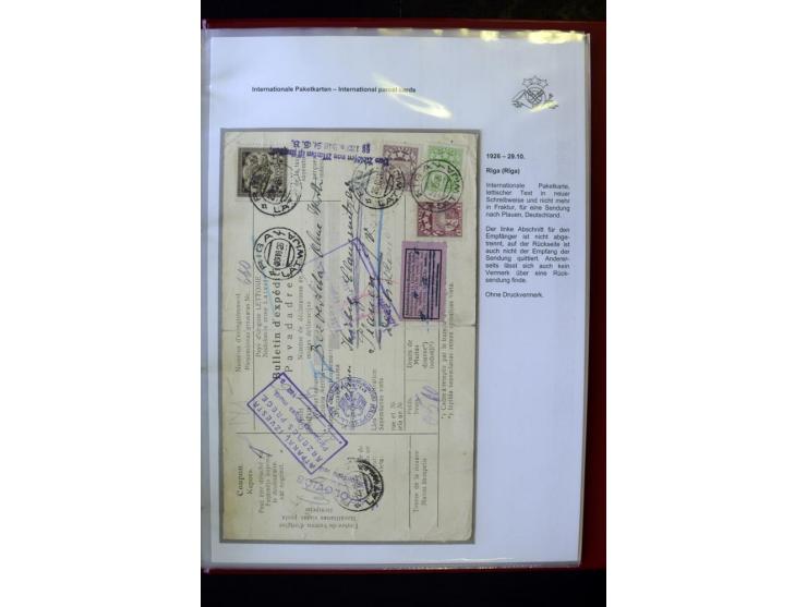 PAKETKARTEN: 1922/41, über 40 Paketkarten, teilweise mit komplettem Kupon, dabei verschiedene Typen, Papierfarben, außerdem P