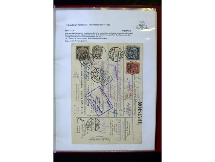 PAKETKARTEN: 1922/41, über 40 Paketkarten, teilweise mit komplettem Kupon, dabei verschiedene Typen, Papierfarben, außerdem P