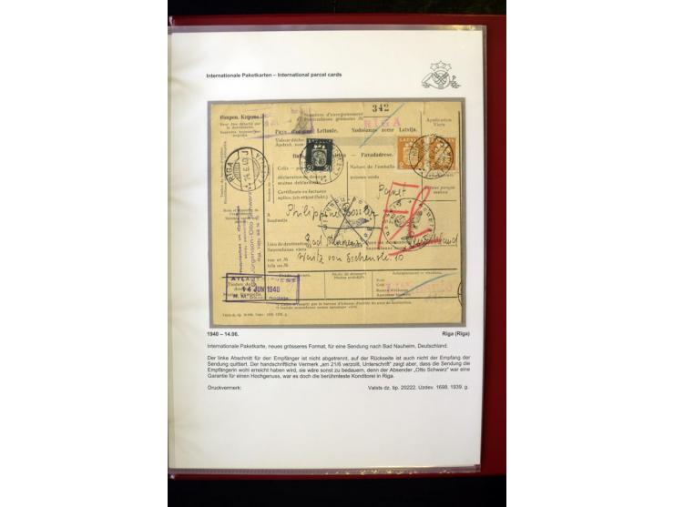 PAKETKARTEN: 1922/41, über 40 Paketkarten, teilweise mit komplettem Kupon, dabei verschiedene Typen, Papierfarben, außerdem P