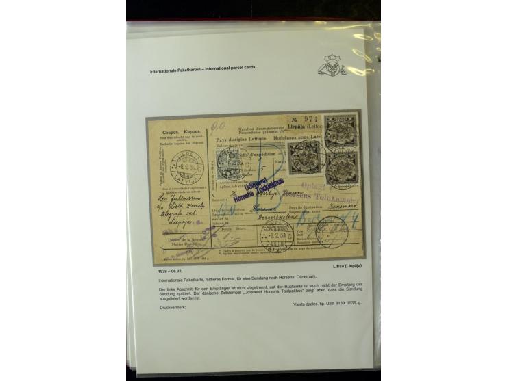 PAKETKARTEN: 1922/41, über 40 Paketkarten, teilweise mit komplettem Kupon, dabei verschiedene Typen, Papierfarben, außerdem P