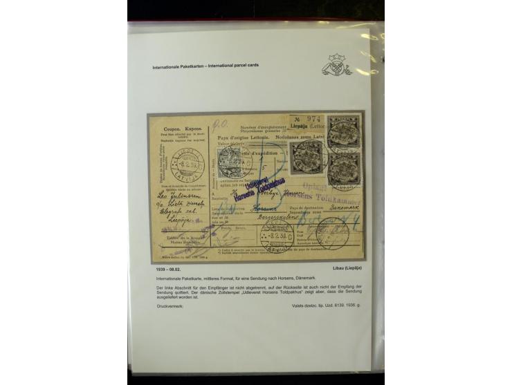 PAKETKARTEN: 1922/41, über 40 Paketkarten, teilweise mit komplettem Kupon, dabei verschiedene Typen, Papierfarben, außerdem P