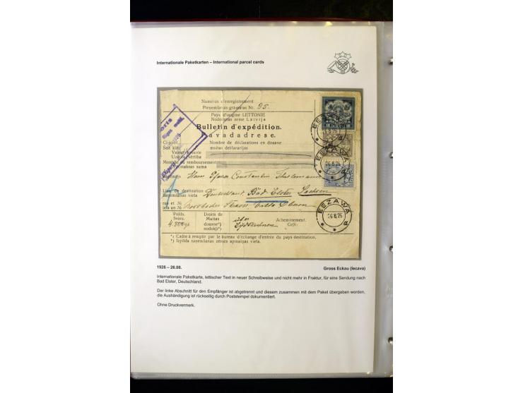 PAKETKARTEN: 1922/41, über 40 Paketkarten, teilweise mit komplettem Kupon, dabei verschiedene Typen, Papierfarben, außerdem P