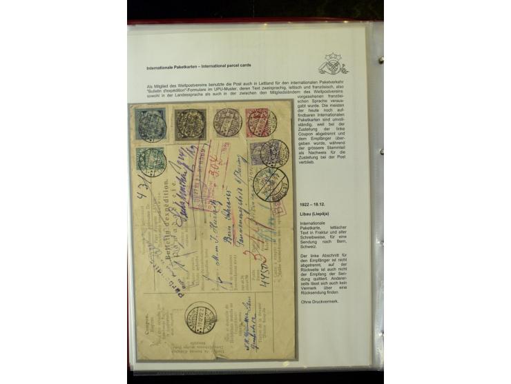 PAKETKARTEN: 1922/41, über 40 Paketkarten, teilweise mit komplettem Kupon, dabei verschiedene Typen, Papierfarben, außerdem P