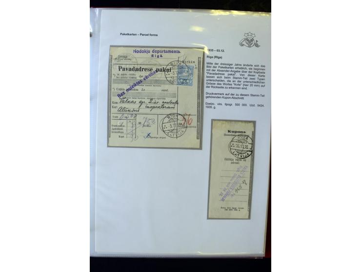 PAKETKARTEN: 1922/41, über 40 Paketkarten, teilweise mit komplettem Kupon, dabei verschiedene Typen, Papierfarben, außerdem P