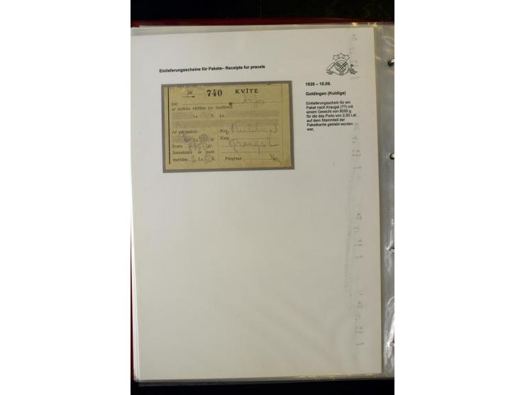 PAKETKARTEN: 1922/41, über 40 Paketkarten, teilweise mit komplettem Kupon, dabei verschiedene Typen, Papierfarben, außerdem P