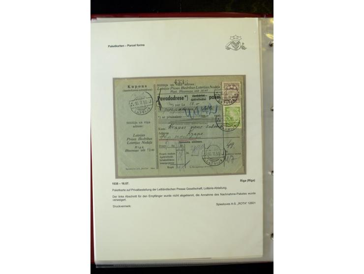 PAKETKARTEN: 1922/41, über 40 Paketkarten, teilweise mit komplettem Kupon, dabei verschiedene Typen, Papierfarben, außerdem P