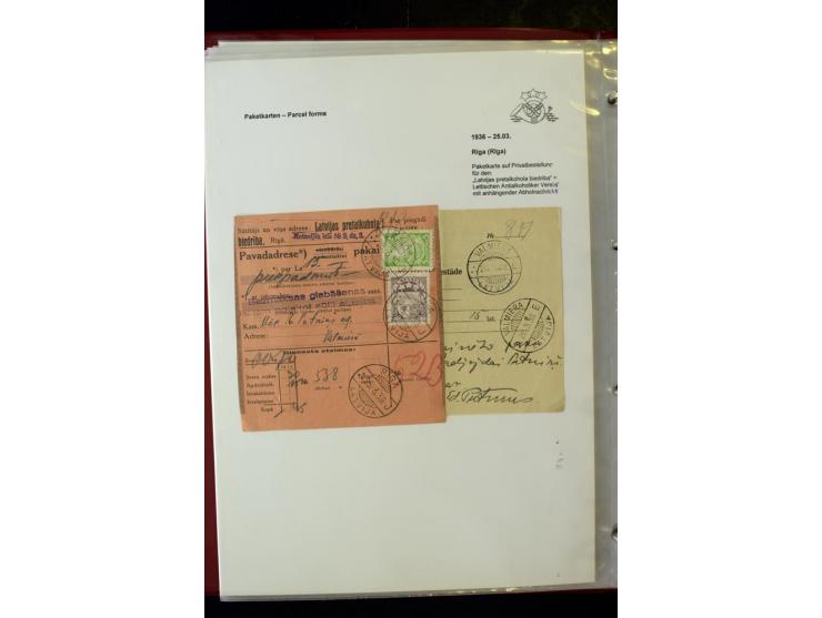 PAKETKARTEN: 1922/41, über 40 Paketkarten, teilweise mit komplettem Kupon, dabei verschiedene Typen, Papierfarben, außerdem P