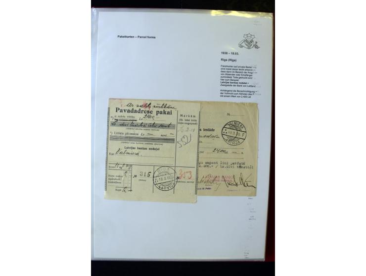 PAKETKARTEN: 1922/41, über 40 Paketkarten, teilweise mit komplettem Kupon, dabei verschiedene Typen, Papierfarben, außerdem P