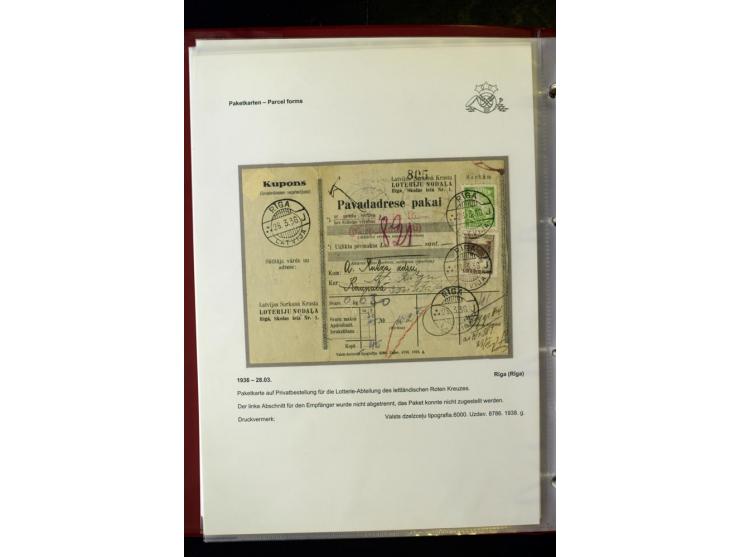 PAKETKARTEN: 1922/41, über 40 Paketkarten, teilweise mit komplettem Kupon, dabei verschiedene Typen, Papierfarben, außerdem P