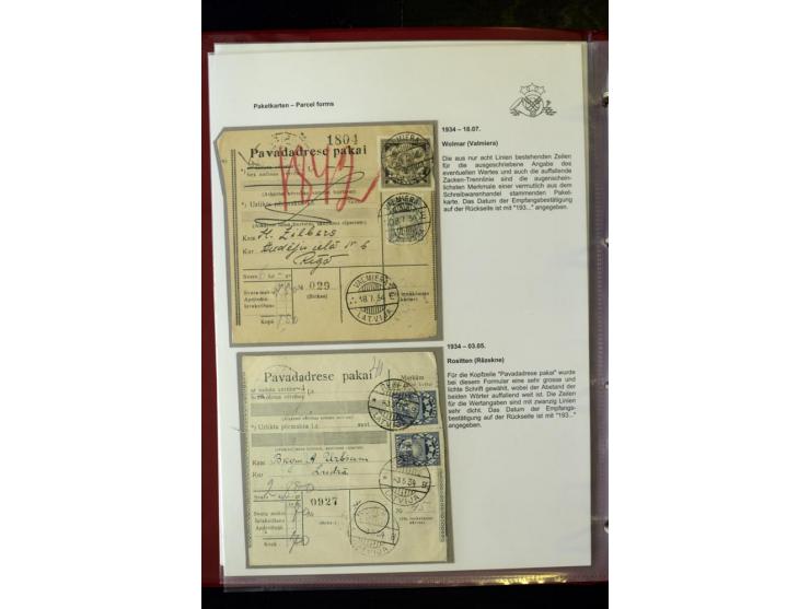 PAKETKARTEN: 1922/41, über 40 Paketkarten, teilweise mit komplettem Kupon, dabei verschiedene Typen, Papierfarben, außerdem P