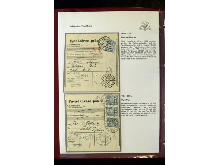 PAKETKARTEN: 1922/41, über 40 Paketkarten, teilweise mit komplettem Kupon, dabei verschiedene Typen, Papierfarben, außerdem P