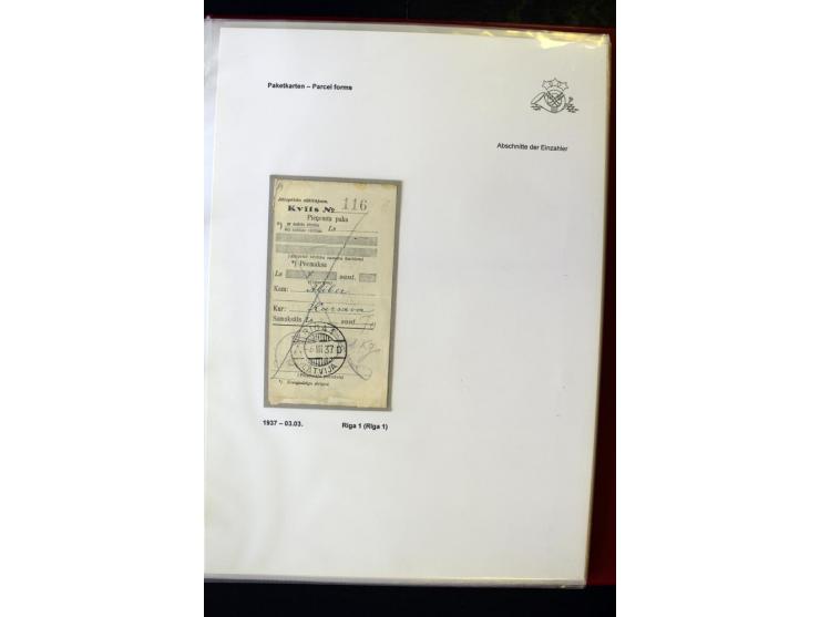 PAKETKARTEN: 1922/41, über 40 Paketkarten, teilweise mit komplettem Kupon, dabei verschiedene Typen, Papierfarben, außerdem P