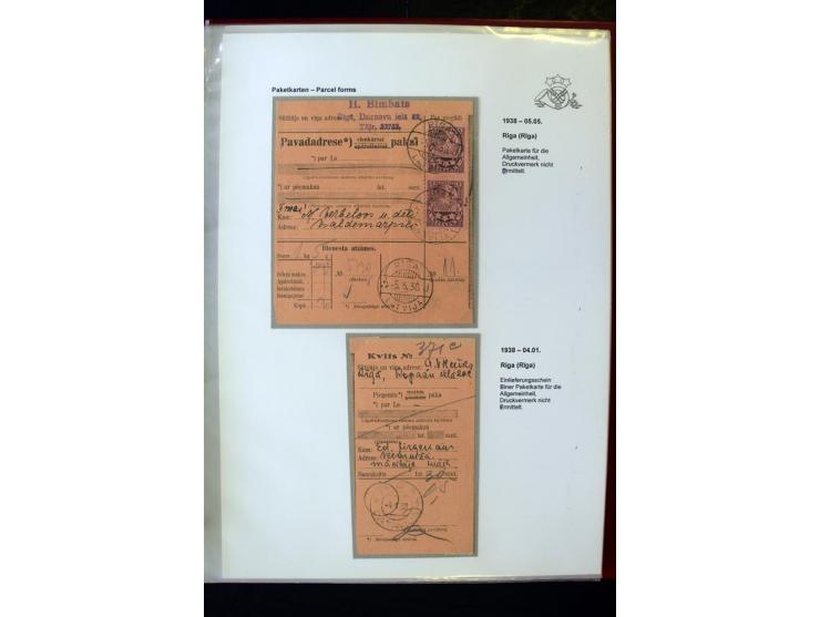 PAKETKARTEN: 1922/41, über 40 Paketkarten, teilweise mit komplettem Kupon, dabei verschiedene Typen, Papierfarben, außerdem P