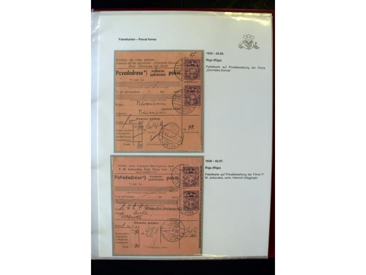 PAKETKARTEN: 1922/41, über 40 Paketkarten, teilweise mit komplettem Kupon, dabei verschiedene Typen, Papierfarben, außerdem P