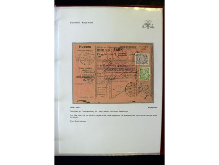PAKETKARTEN: 1922/41, über 40 Paketkarten, teilweise mit komplettem Kupon, dabei verschiedene Typen, Papierfarben, außerdem P