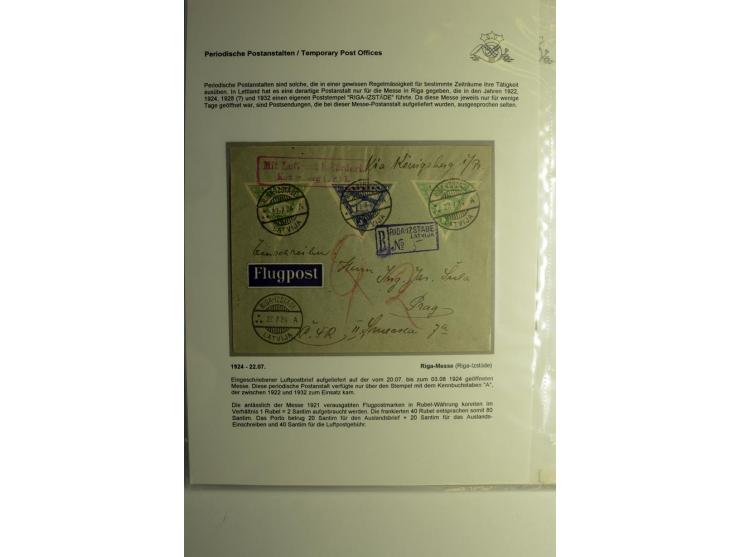 PERIODISCHE POSTANSTALTEN/SONDERSTEMPEL: 1924/39, 21 Briefe und Karten, dabei  "300 Jahre Stadt Libau", "Rositten Erntefest",