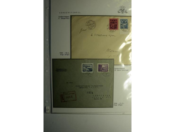 PERIODISCHE POSTANSTALTEN/SONDERSTEMPEL: 1924/39, 21 Briefe und Karten, dabei  "300 Jahre Stadt Libau", "Rositten Erntefest",