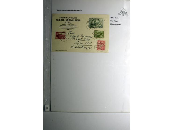 PERIODISCHE POSTANSTALTEN/SONDERSTEMPEL: 1924/39, 21 Briefe und Karten, dabei  "300 Jahre Stadt Libau", "Rositten Erntefest",