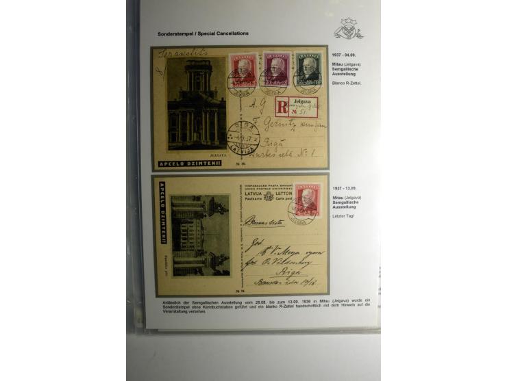 PERIODISCHE POSTANSTALTEN/SONDERSTEMPEL: 1924/39, 21 Briefe und Karten, dabei  "300 Jahre Stadt Libau", "Rositten Erntefest",