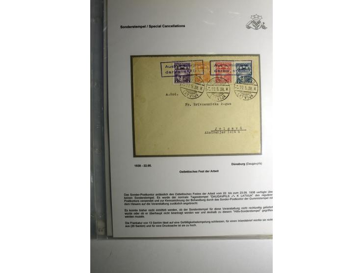PERIODISCHE POSTANSTALTEN/SONDERSTEMPEL: 1924/39, 21 Briefe und Karten, dabei  "300 Jahre Stadt Libau", "Rositten Erntefest",