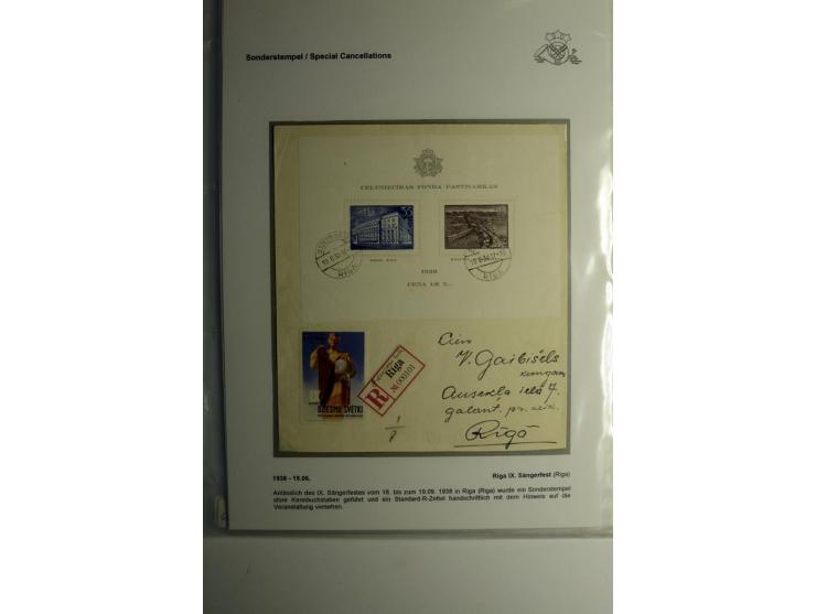 PERIODISCHE POSTANSTALTEN/SONDERSTEMPEL: 1924/39, 21 Briefe und Karten, dabei  "300 Jahre Stadt Libau", "Rositten Erntefest",