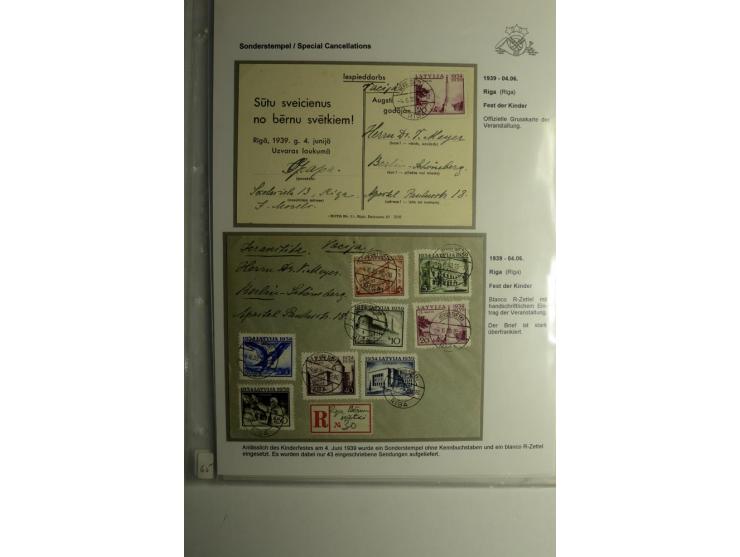 PERIODISCHE POSTANSTALTEN/SONDERSTEMPEL: 1924/39, 21 Briefe und Karten, dabei  "300 Jahre Stadt Libau", "Rositten Erntefest",